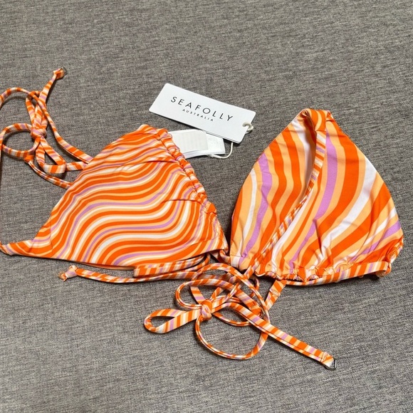 Seafolly Women's Slide Triangle Bikini Top, Size 10 - Picture 2 of 10
